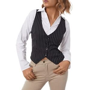 EUC Striped Vest Deep V-Neck